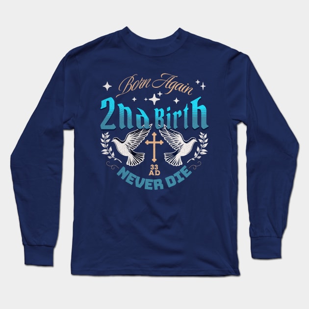 Born Again - Blue & Gold Long Sleeve T-Shirt by Inspired Saints